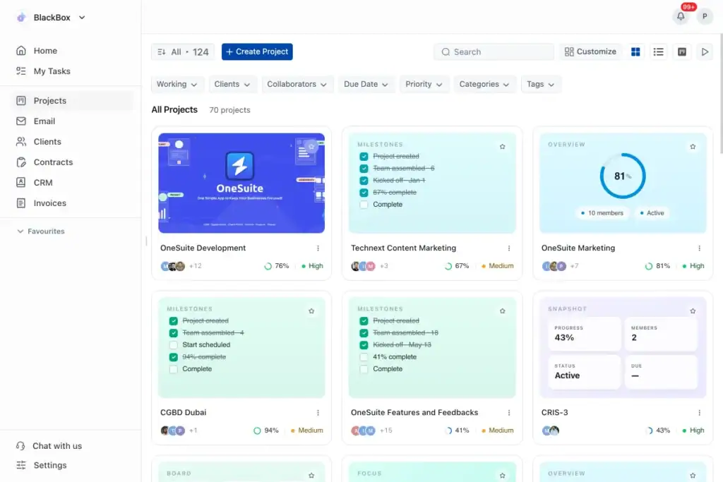Onesuite's project management
