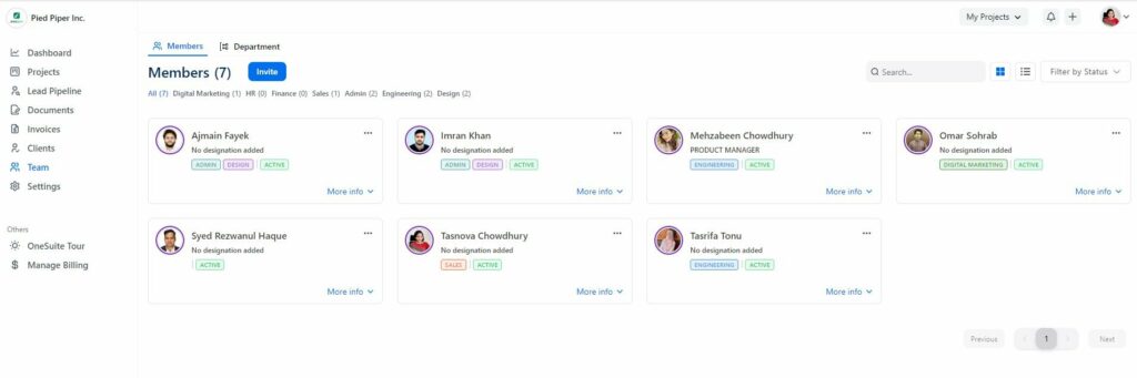 OneSuite-Team Collaboration Feature