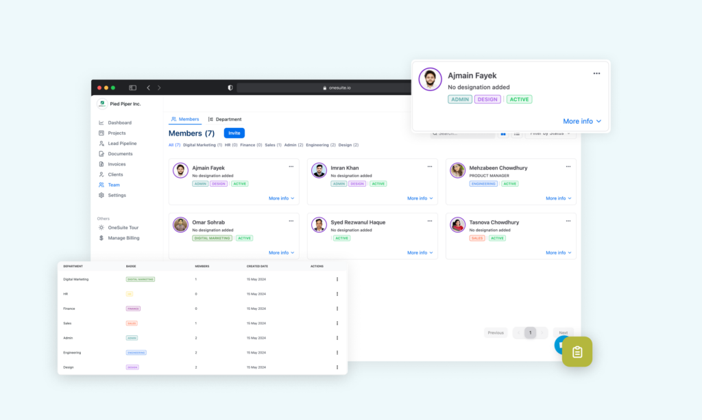 OneSuite Team Management Feature