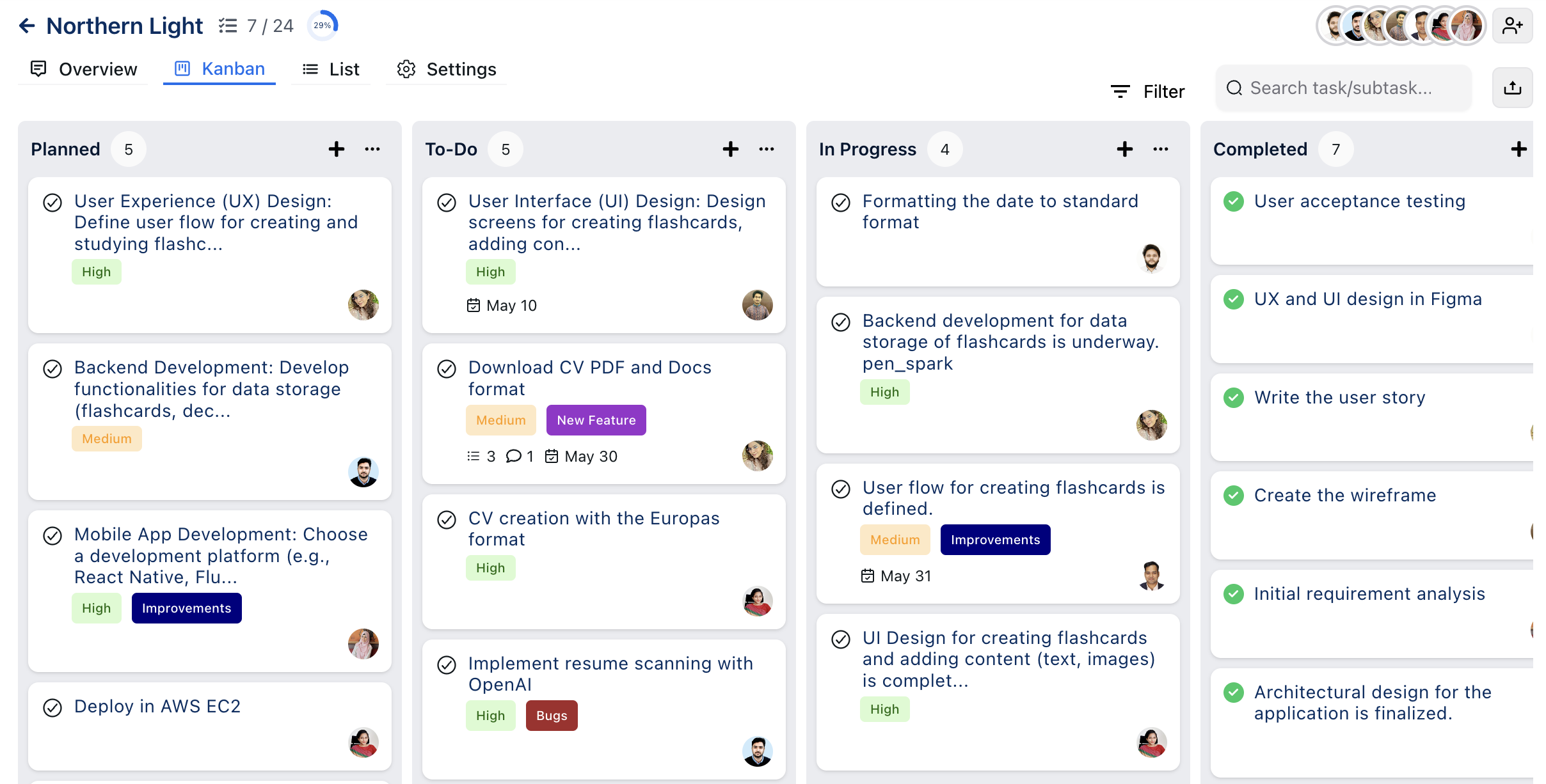 Explore the Kanban of OneSuite in project management