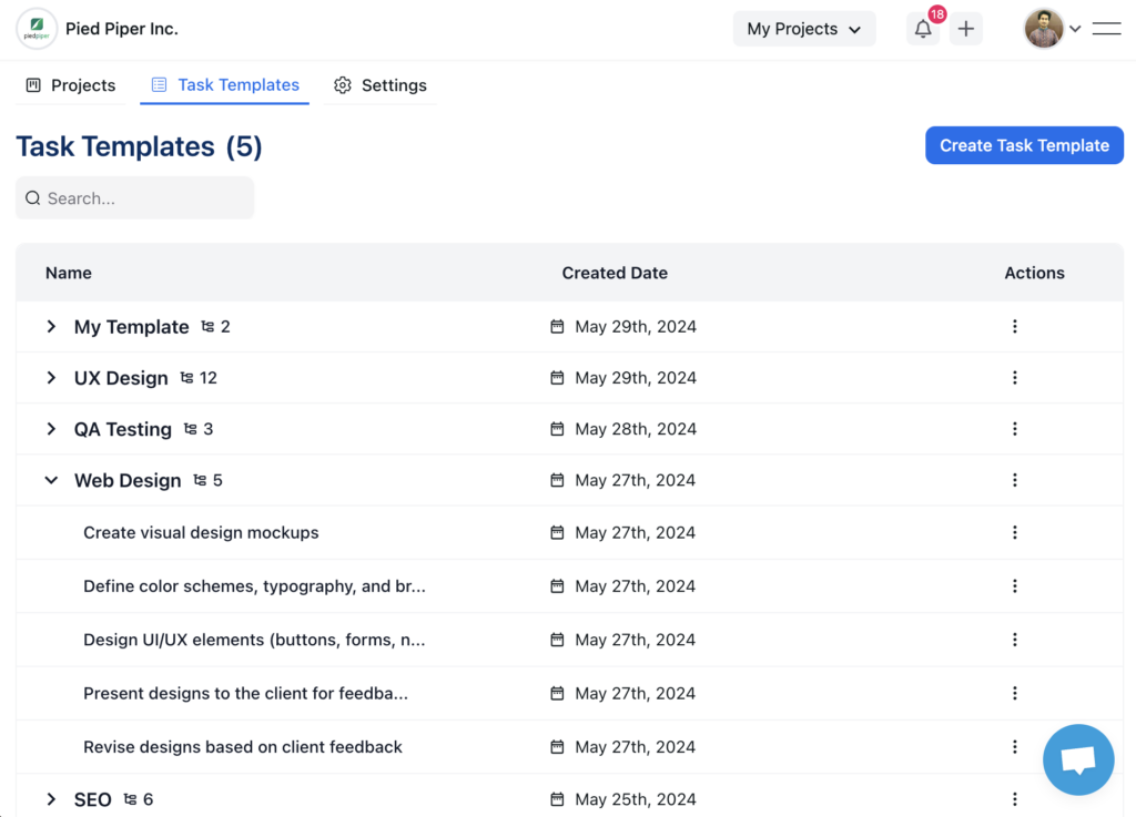 OneSuite's Task Templates