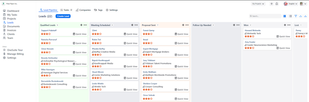 OneSuite Lead Pipeline