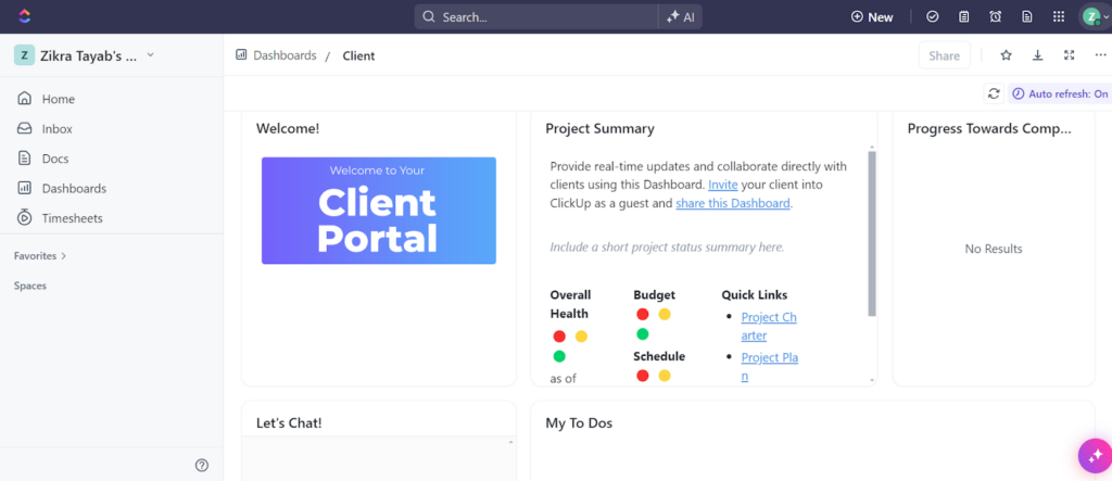 ClickUp- Client Portal