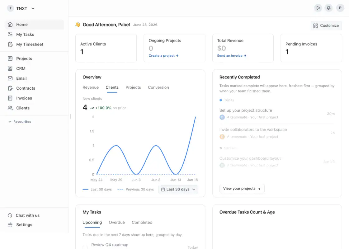 Onesuite's client portal