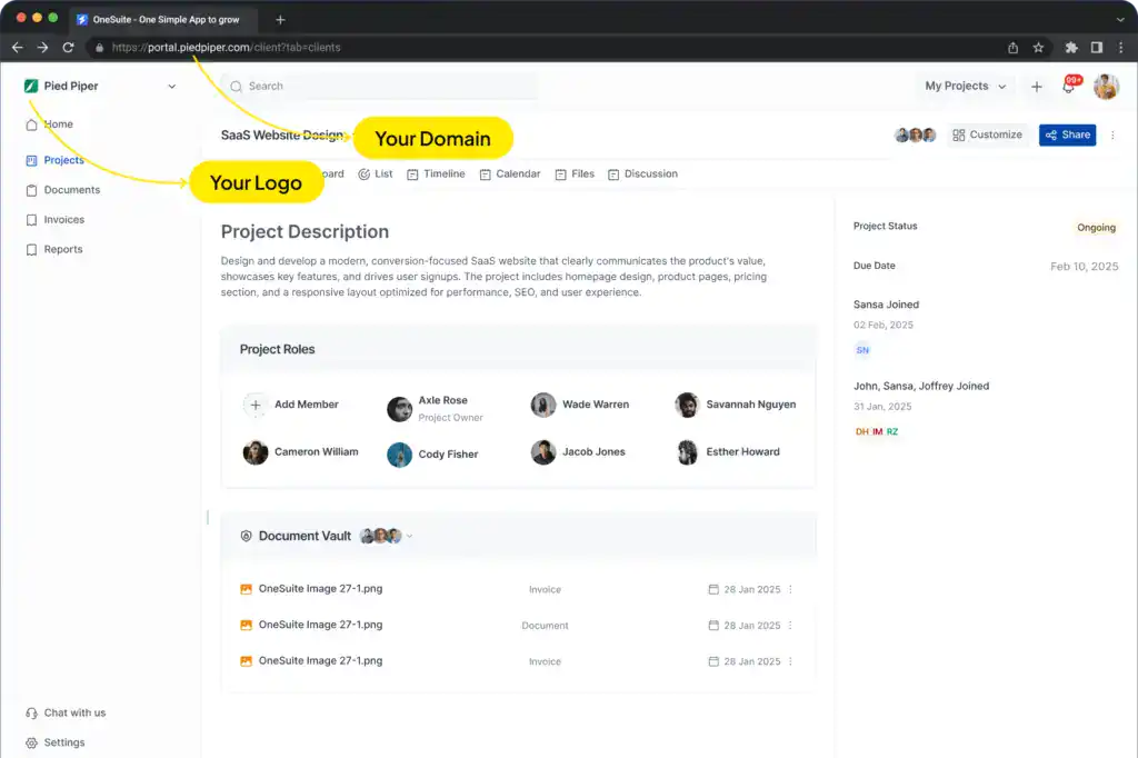 Onesuite is the best project management software with client portal