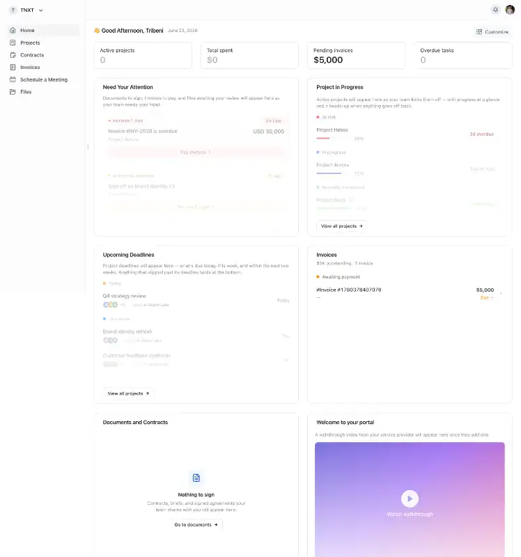 onesuite's client portal