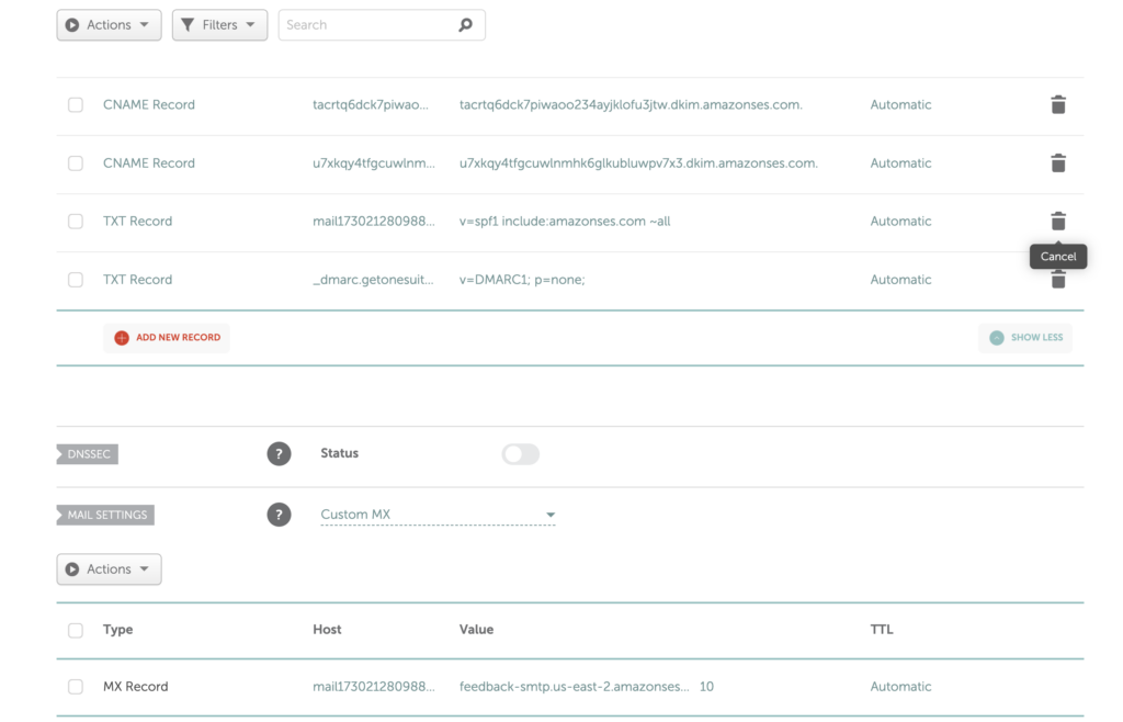 DNS records for email