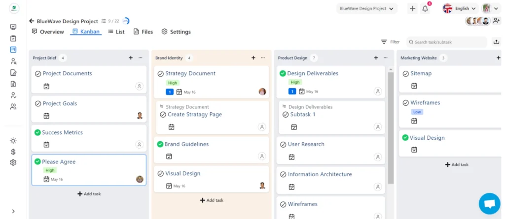 Onesuite's Kanban Design