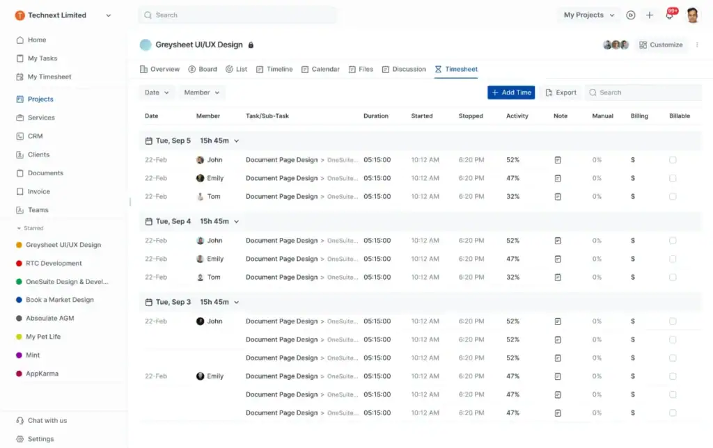 Manage Timesheets in One Place