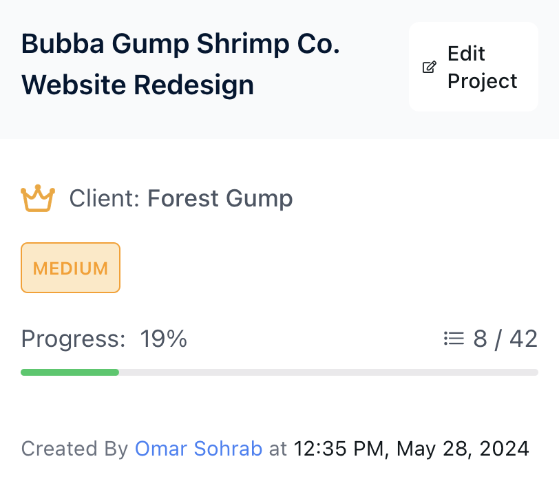 Project reporting Feature