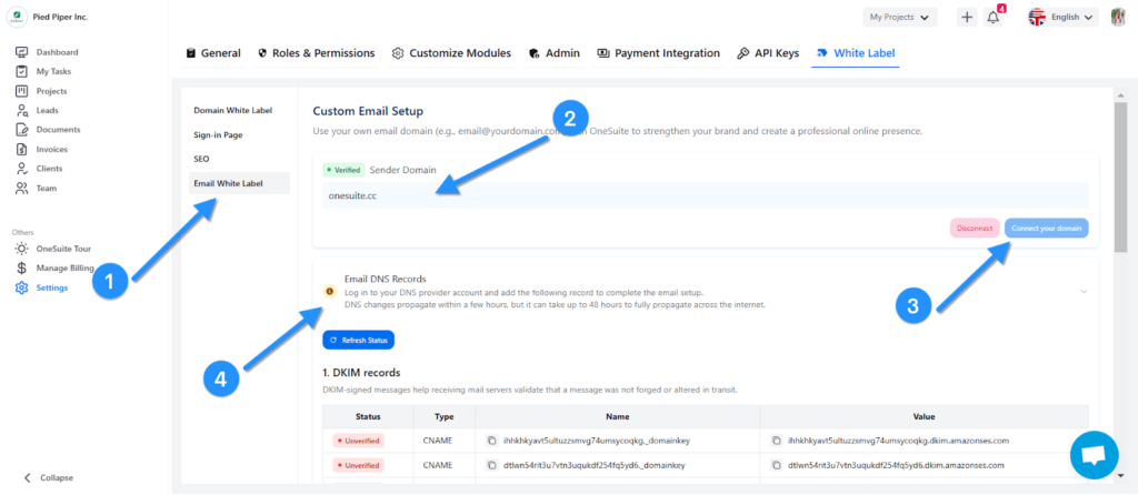 Email White Labeling on OneSuite