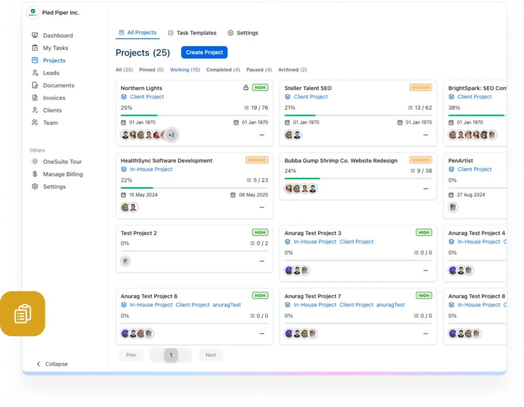 project management with onesuite