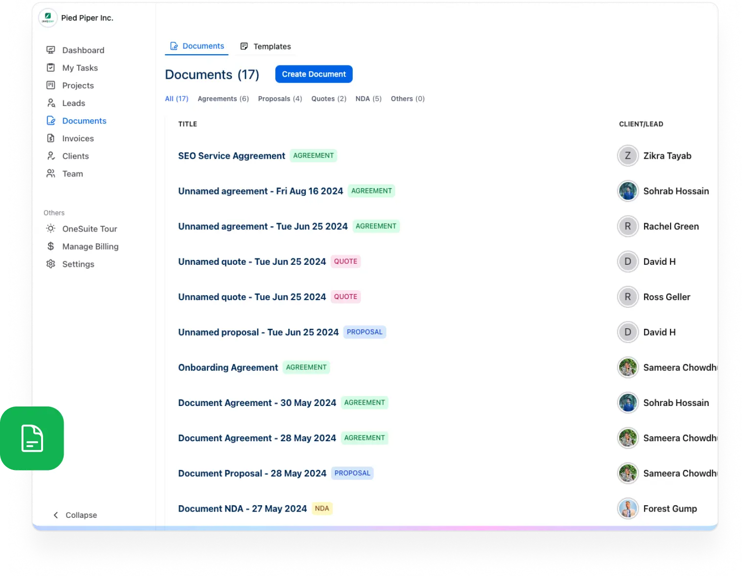 Document hub