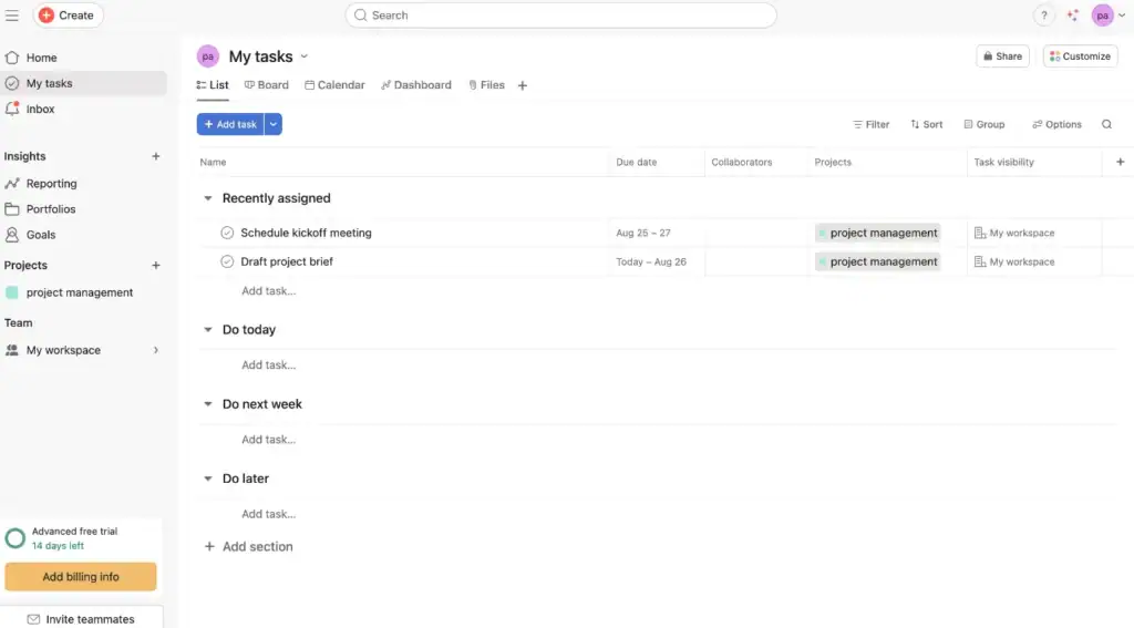 asana is thae best alternative of hello bonsai