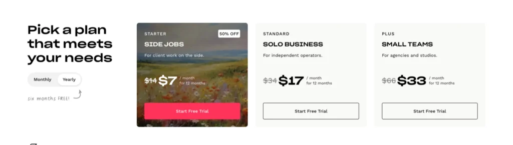 Bloom Pricing of yearly