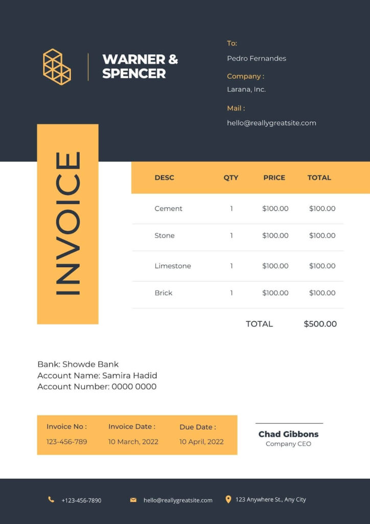 Invoice Template From Canva