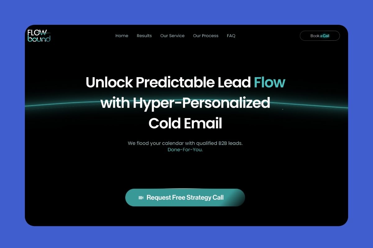 B2B lead generation agency homepage for cold email marketing services