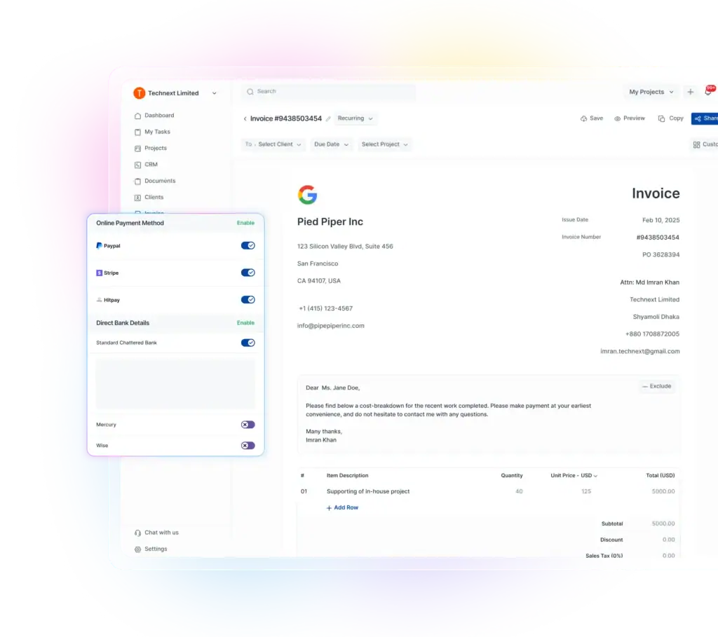 Invoice - OneSuite