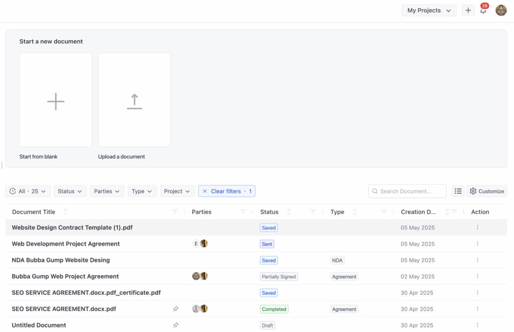 OneSuite Document Home