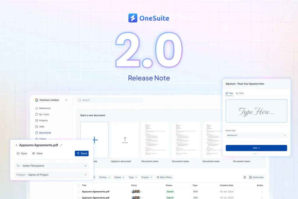 OneSuite v2 release note