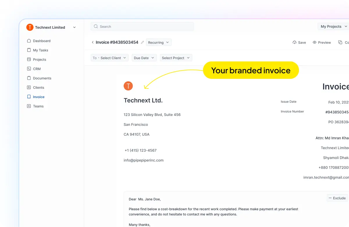 Invoices and Payments
