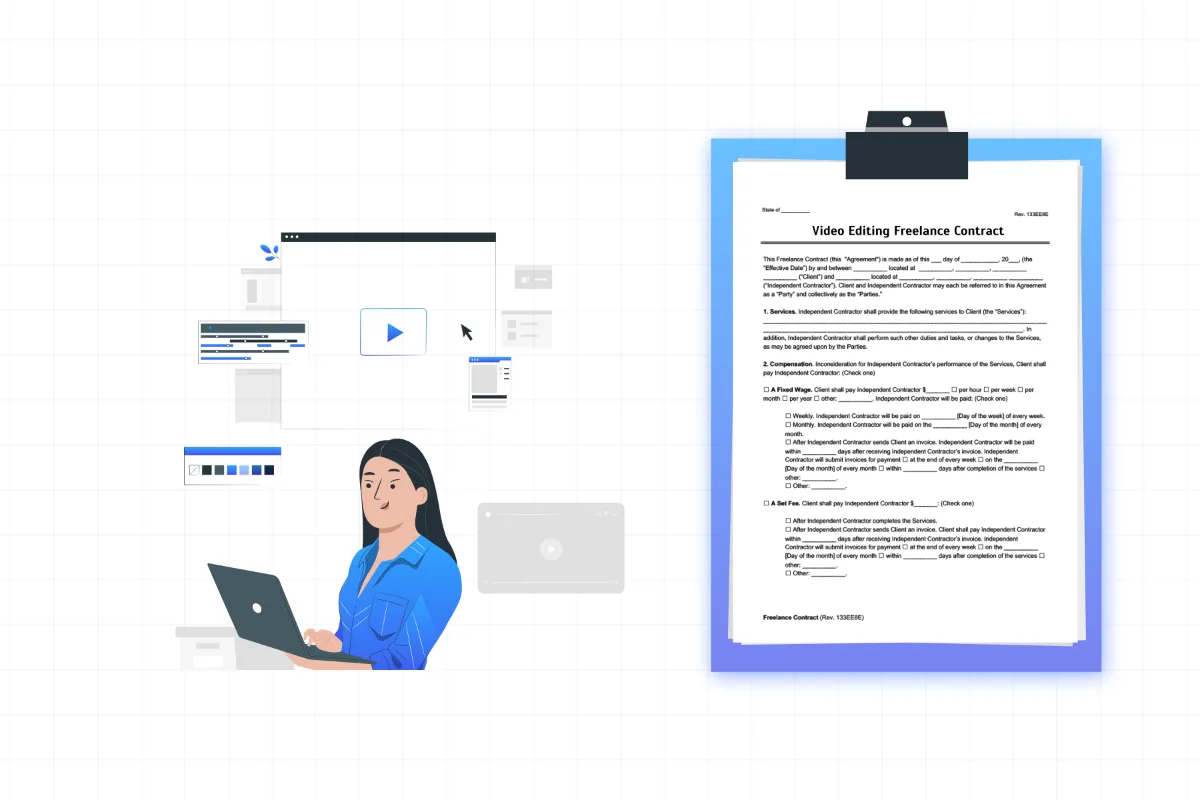 Freelancer Video Editing Contract template for agences and solo
