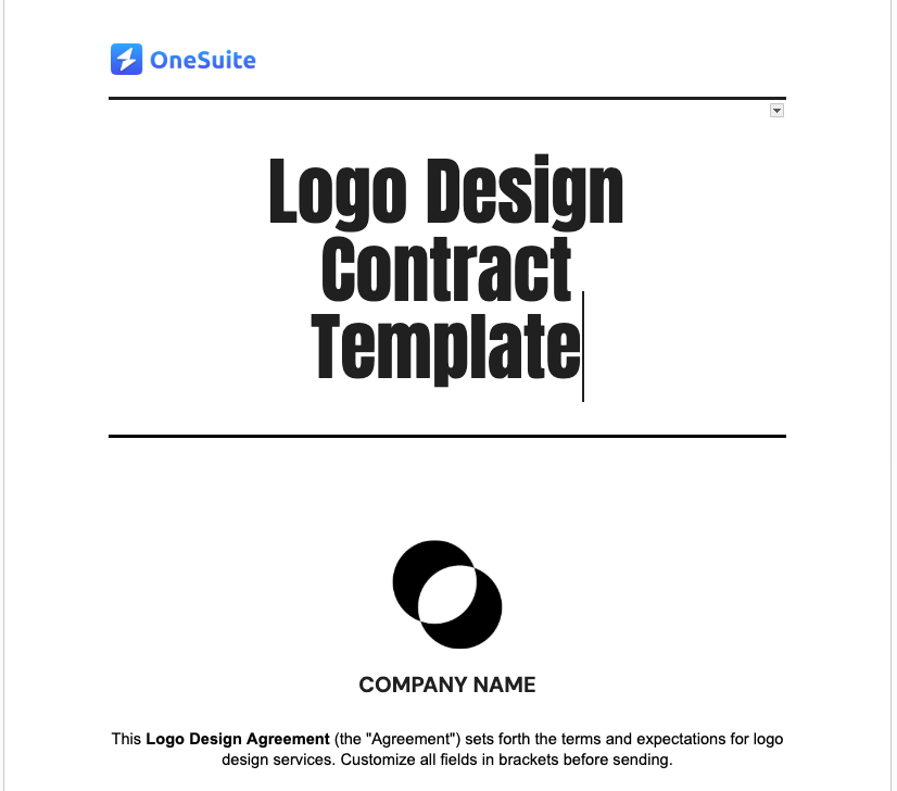 Onesuite logo design contract template