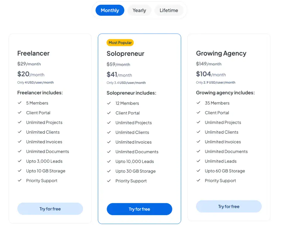 onesuite pricing plan