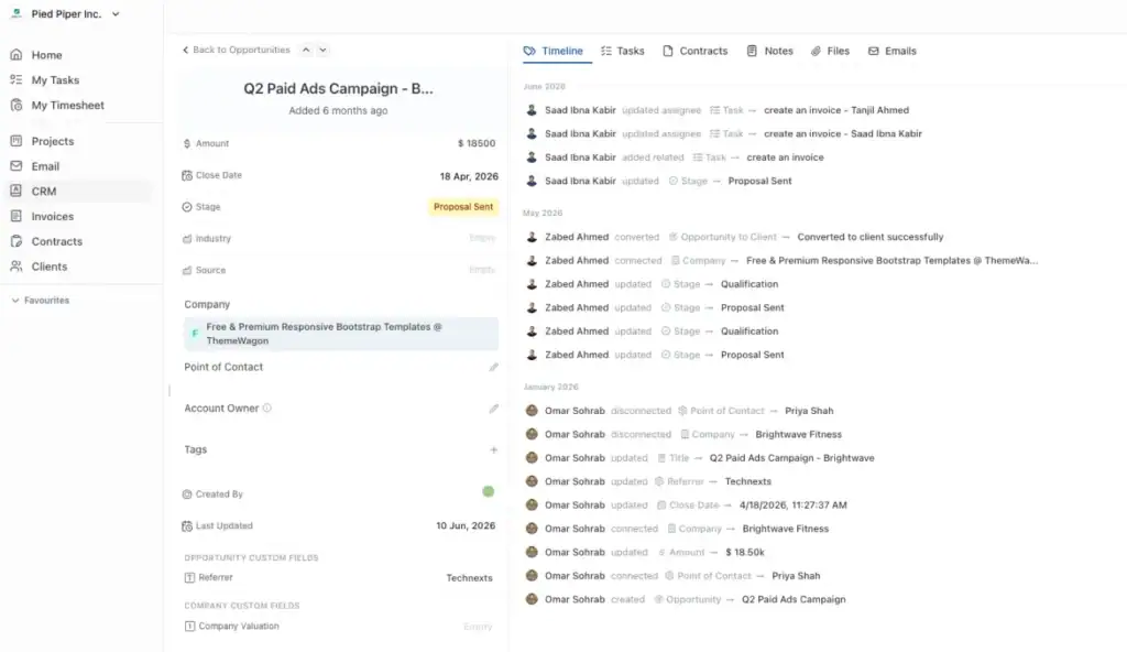 onesuite's crm management
