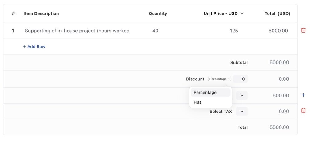 Discount Options