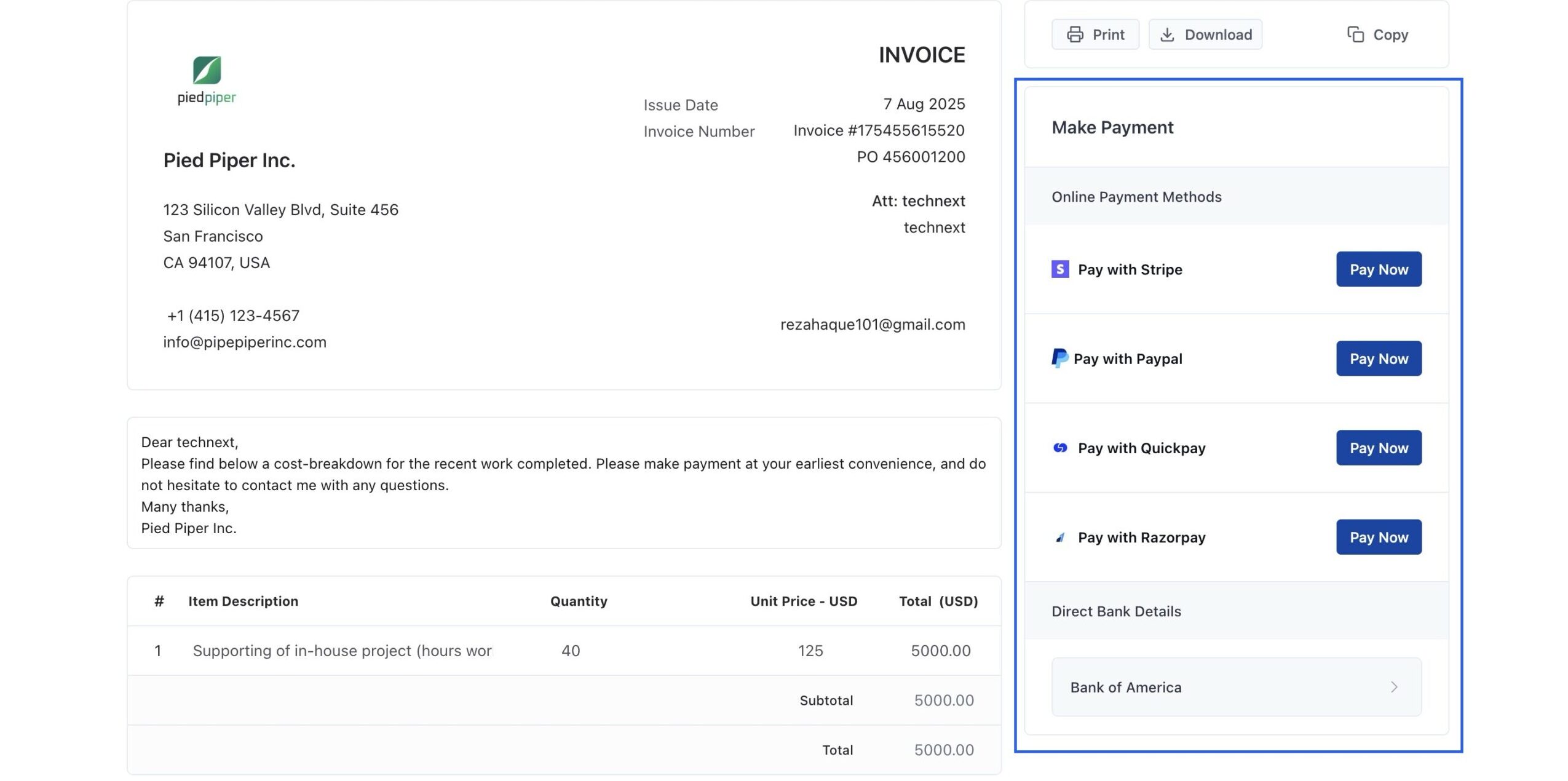 multiple payment methods