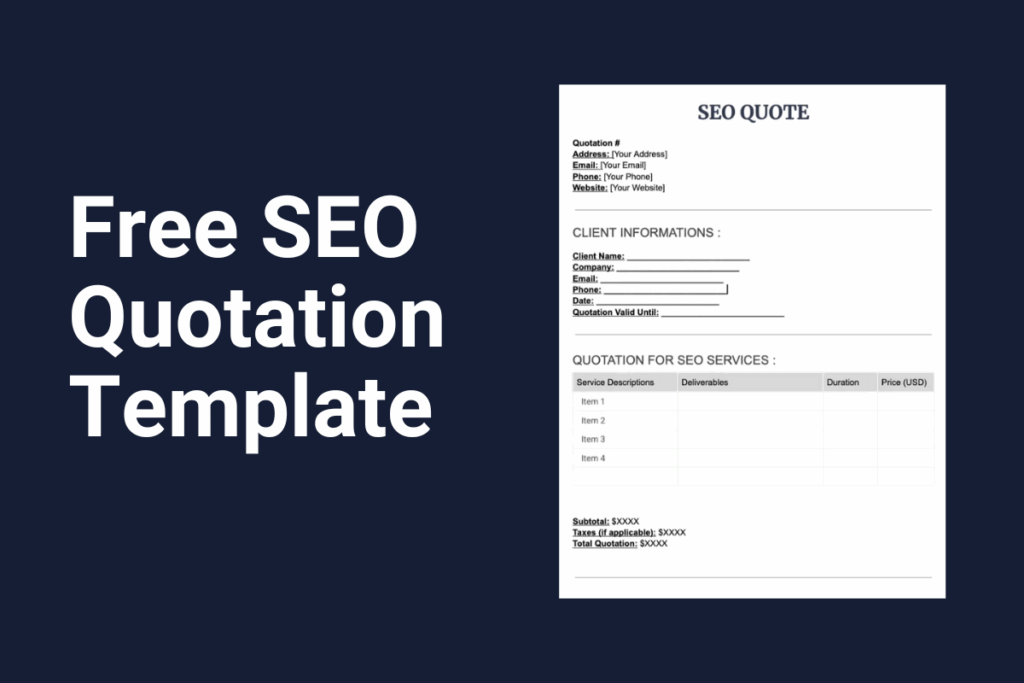 Free SEO Quotation Template by onesuite