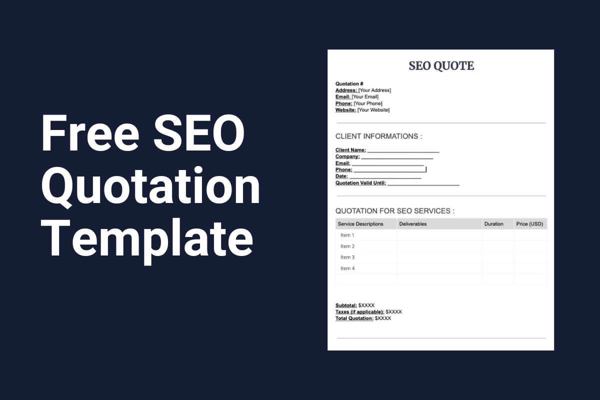 Free SEO Quotation Template by onesuite