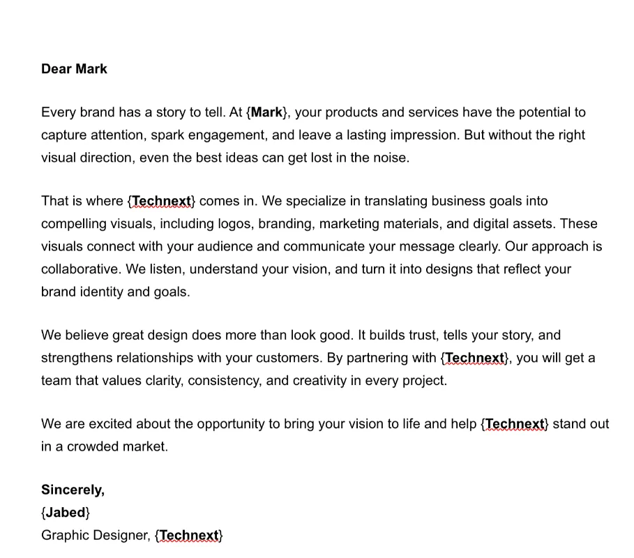 fill in the gap graphic design proposal