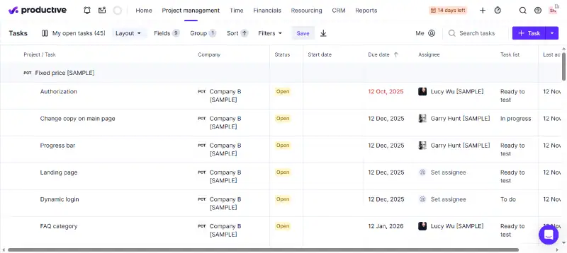 Prodctive Best Project Management with CRM