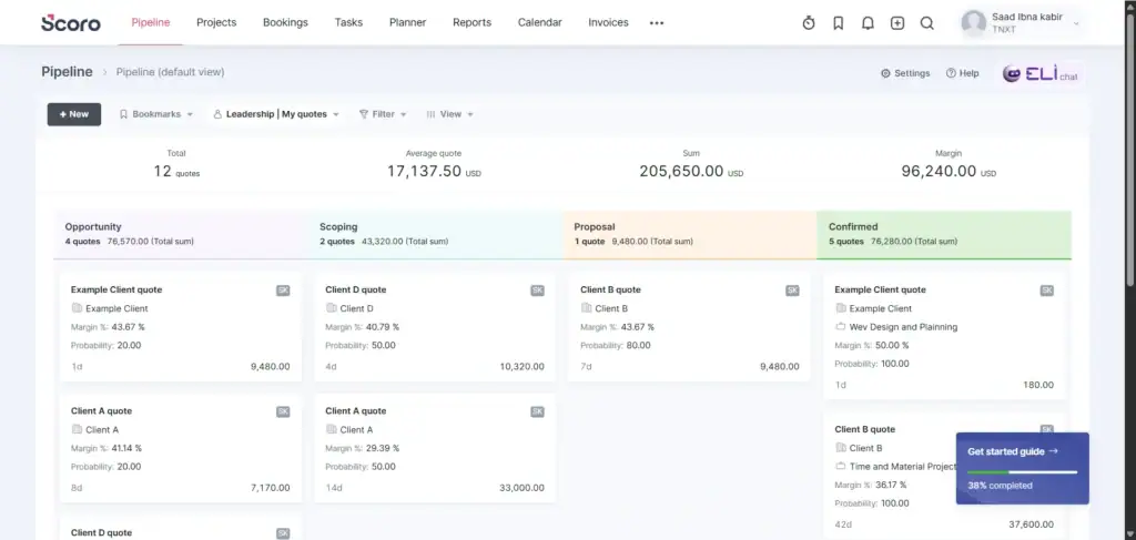 Scoro  (Best CRM for Mid-Sized Agencies Needing Financial & Resource Planning)