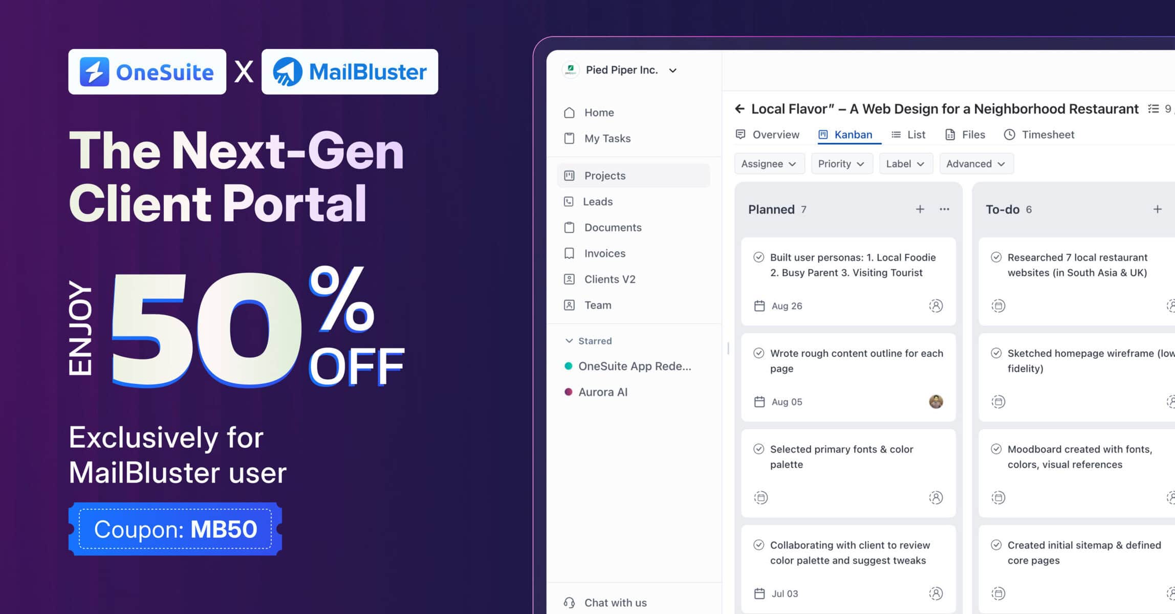 MailBluster introduce OneSuite CRM