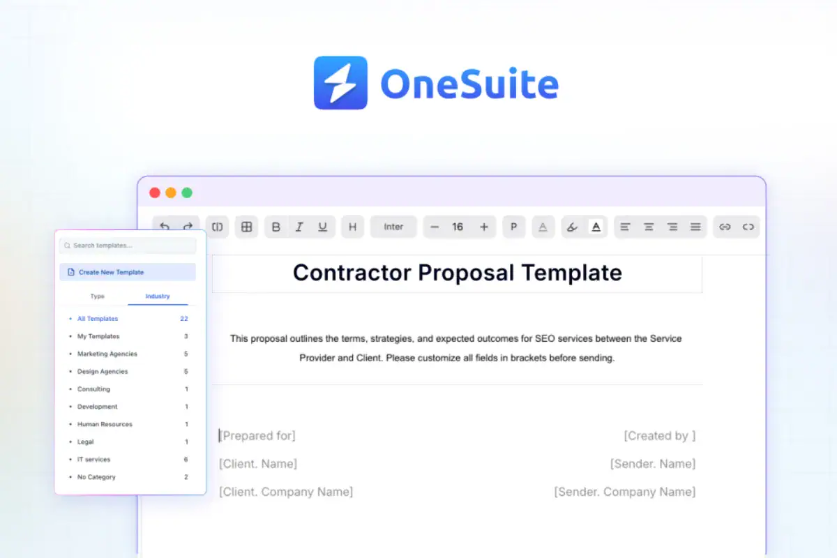 contractor proposal template