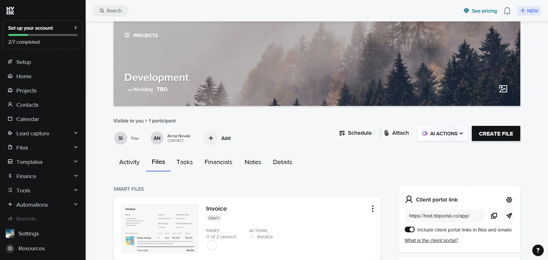CRM with Pipeline Management - HoneyBook