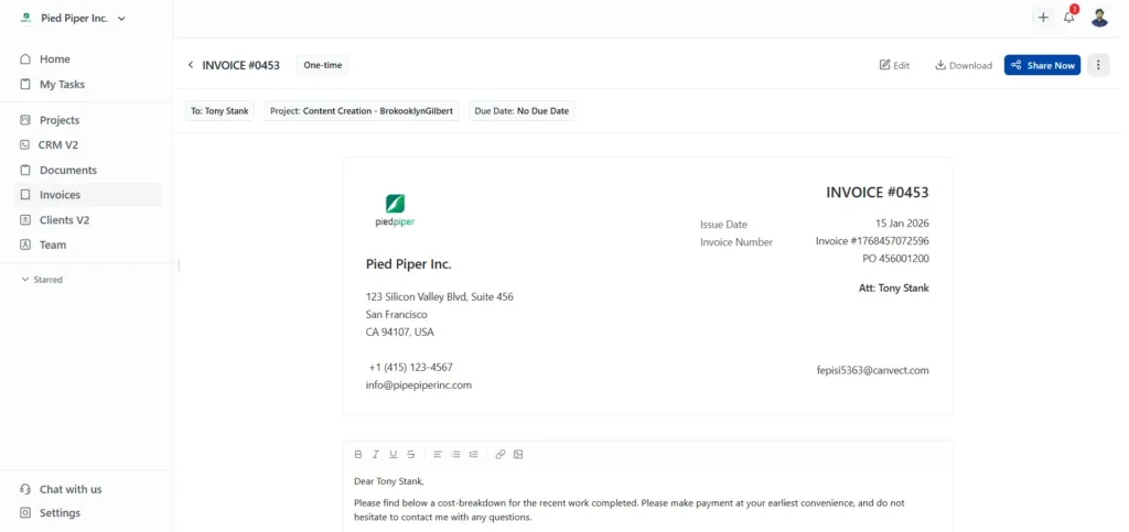 best crm with invoicing onesuite