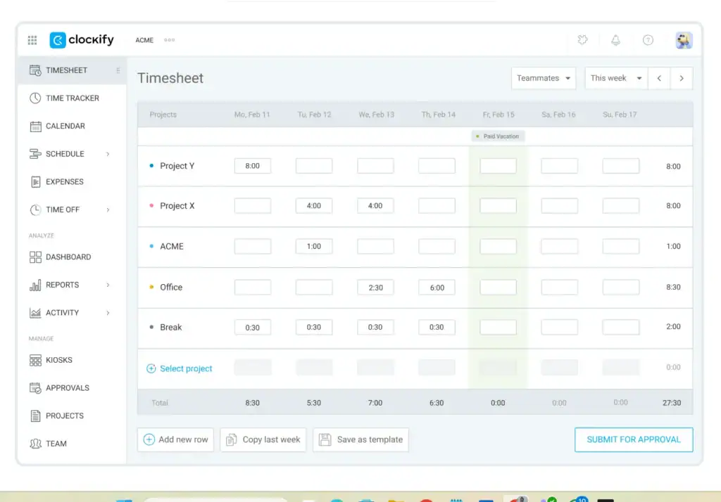 Clockify Best Harvest Alternative for Time Tracking