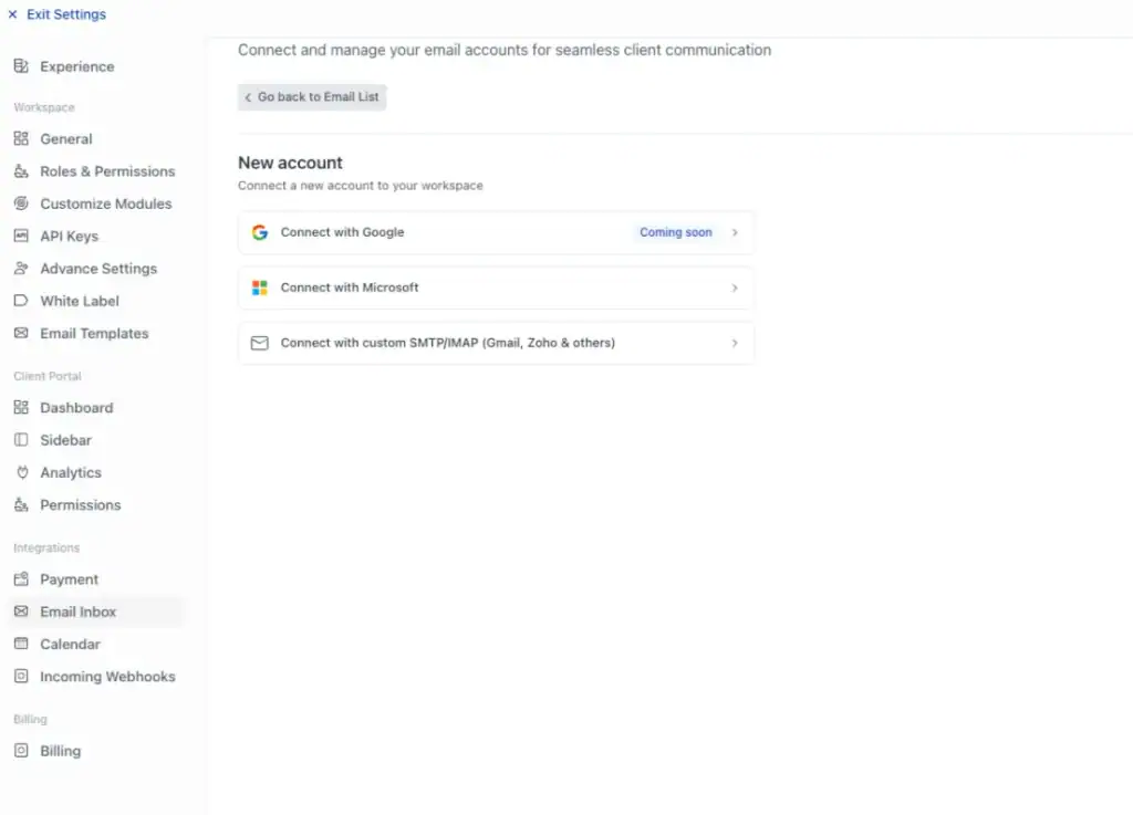 Connect Gmail or Outlook