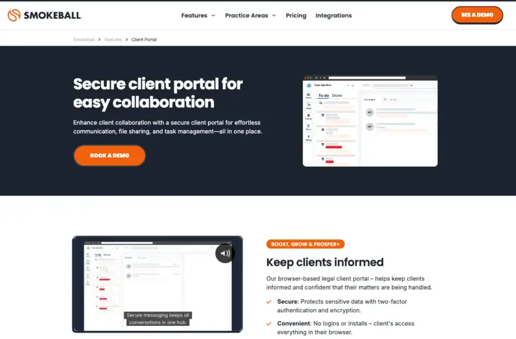 Smokeball is the best client portal software for Law Firms