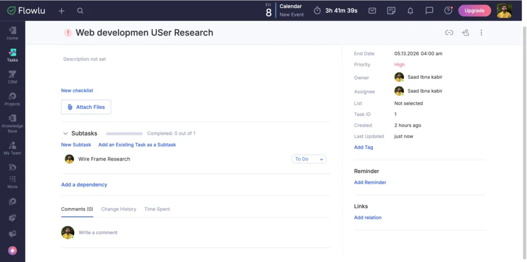 best crm with time tracking - flowlu