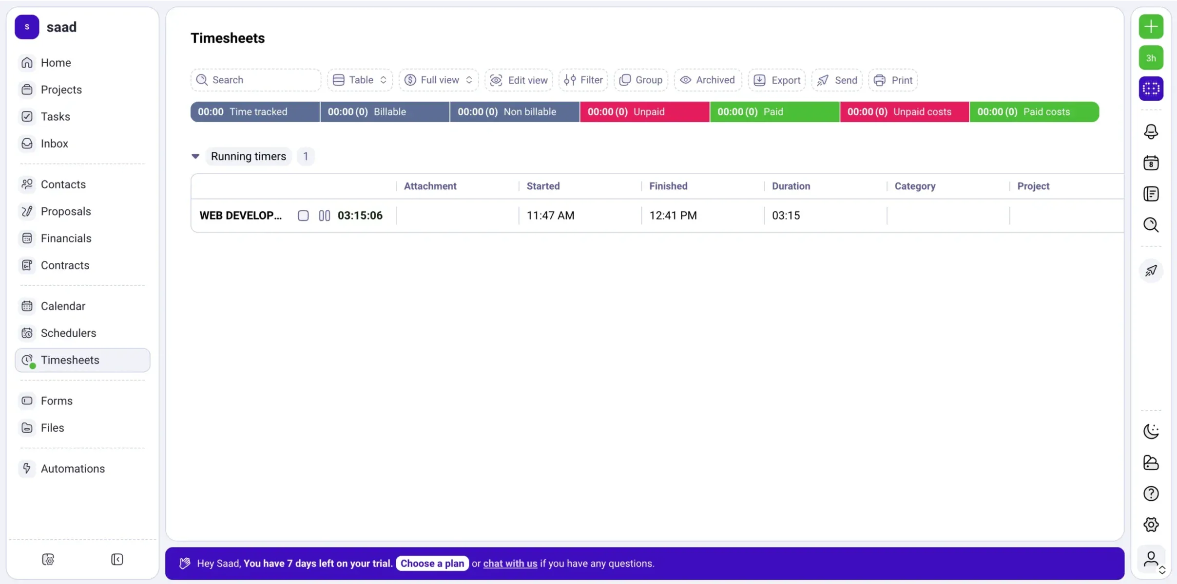 best crm with time tracking - plutio