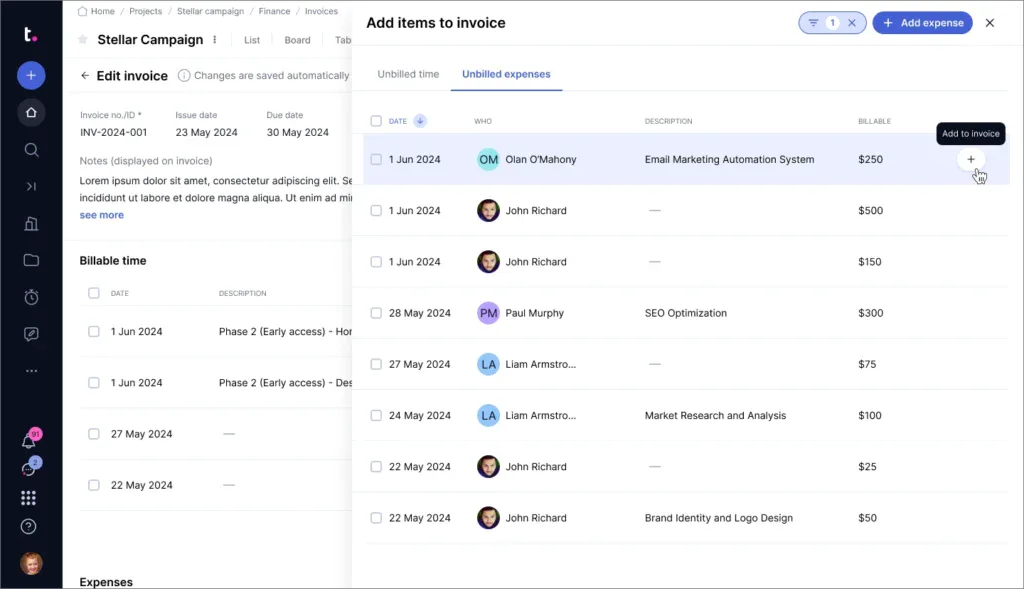 teamwork-invoice- best- project management with invoicing