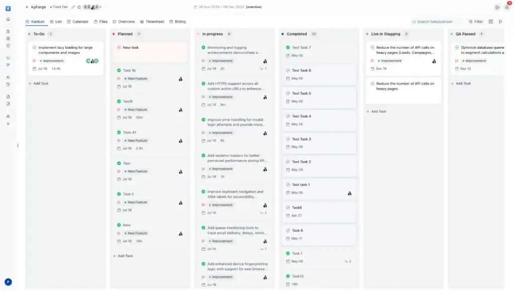 Onesuite is project management software with kanban