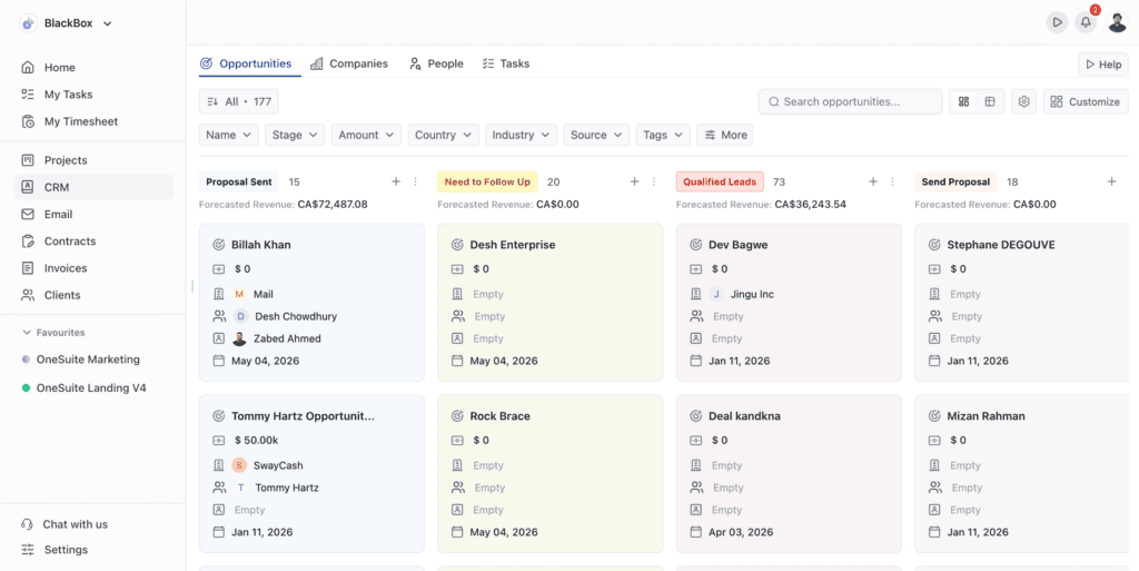 onesuite - the best crm for saas startups