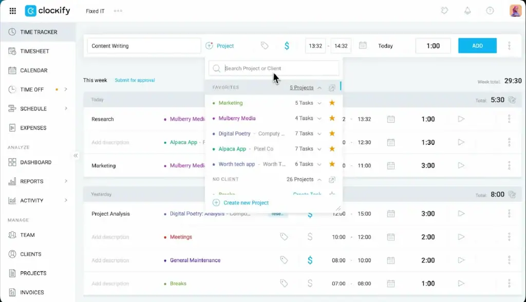 Clockify Best Employee Time Tracking Software