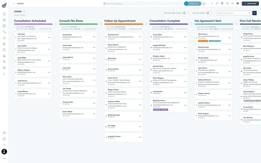 Lawmatics - best CRM for smnall law firms